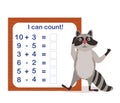 Vector illustration of a children`s math game on the topic I can count.